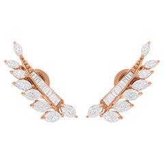 2,41 carati SI/H Marquise Baguette Brilliante Orecchini di diamanti in oro rosa 18 carati