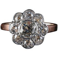 Antique Victorian Diamond Cluster Ring 2.80 Carat Diamonds, circa 1900 5