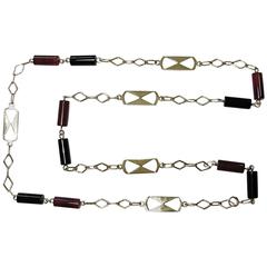 1970 Italian Design Onyx and Carnelian Chain 2