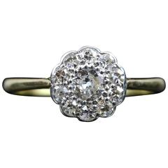 Antique Victorian Diamond Cluster Ring 18 Carat Gold 1 Carat of Diamonds