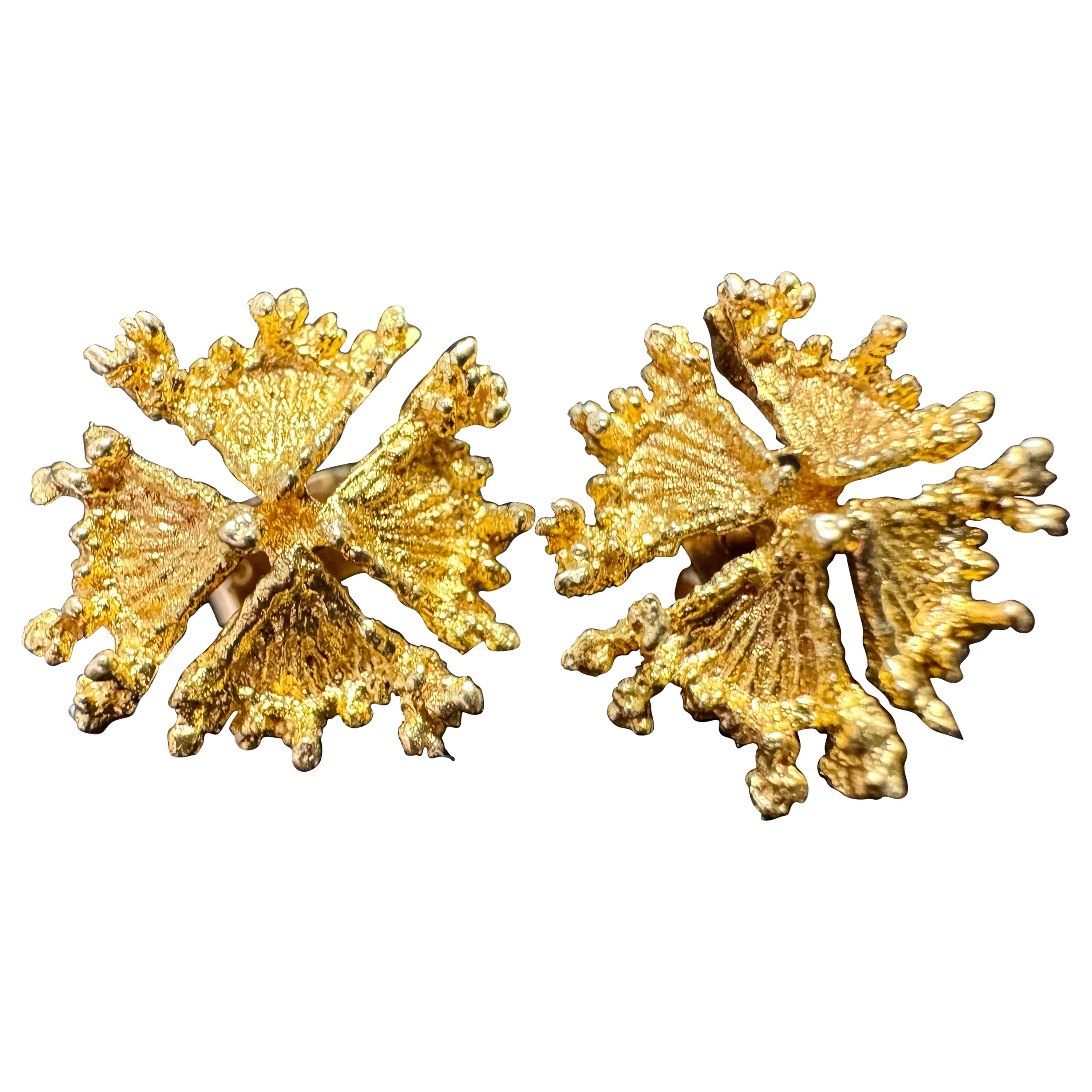 Björn Weckström Lapponia 14 Karat Gold Earrings "Polaris" 1971 Very Rare