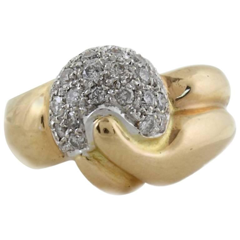 ct 1, 10 Diamonds Gold Cluster Ring For Sale
