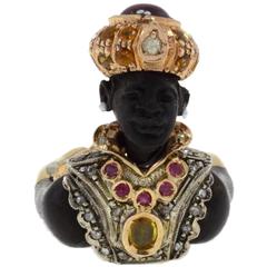 Luise Diamonds Ruby Yellow Sapphire Garnet Topaz Ebony Pearl  Ring