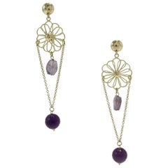  A Stone Boucles d'oreilles pendantes en or