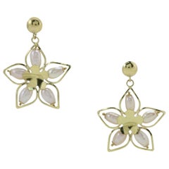  Pearl Gold Dangle Earrings  