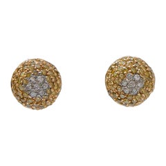 Fancy Diamonds, White Diamonds, 18 Karat Rose Gold and White Gold Earrings.