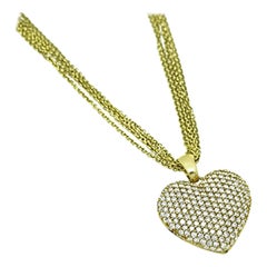 2.00ct Diamond Gold Heart Pendant Necklace