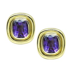 Vintage Tiffany & Co 15.00ct Amethyst Gold Paloma Picasso Earrings