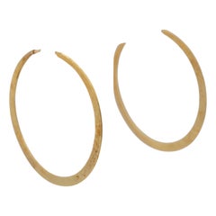 18k Yellow Gold Hammered Hoop Earrings Boca Raton