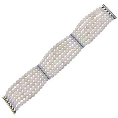 Opal Bead Diamond Clasp Bracelet