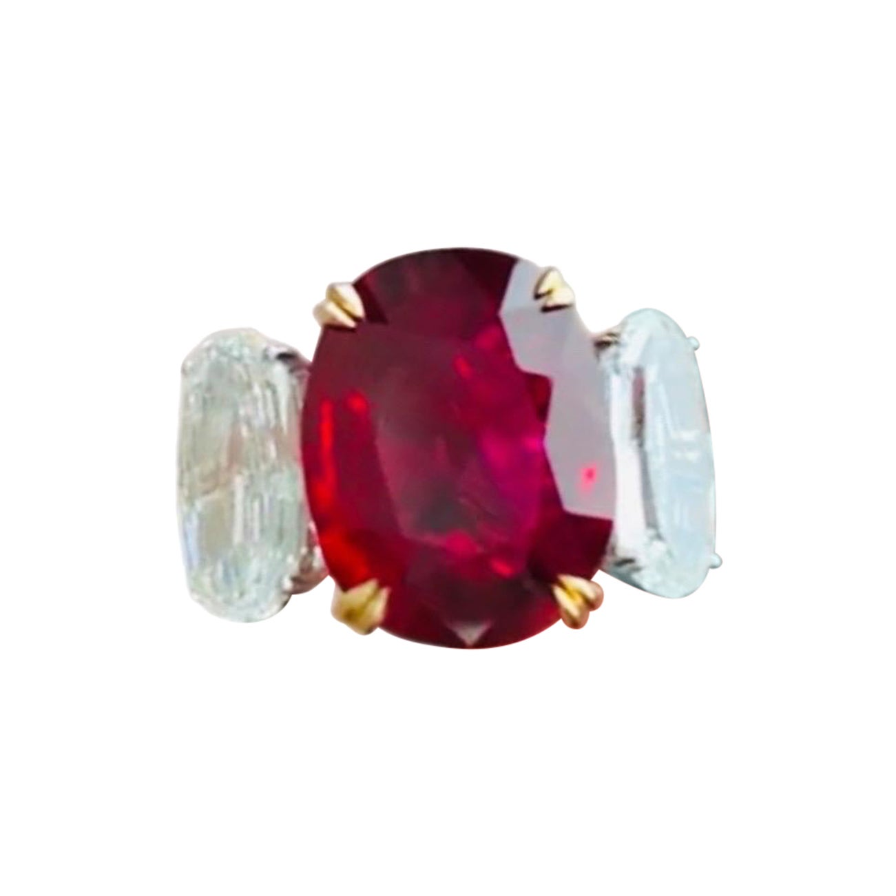 Emilio Jewelry zertifizierter 8,00 Karat Burma No Heat Pigeons Blut-Rubin-Ring