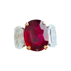 Emilio Jewelry zertifizierter 8,00 Karat Burma No Heat Pigeons Blut-Rubin-Ring