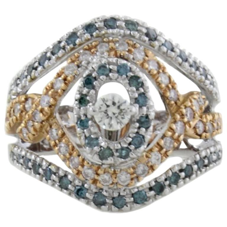 Fancy Diamond Dome Gold  Ring For Sale