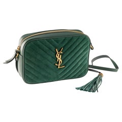 Yves Saint Laurent YSL Leather Suede Lou Camera Bag Vert Force w/ Dust Bag