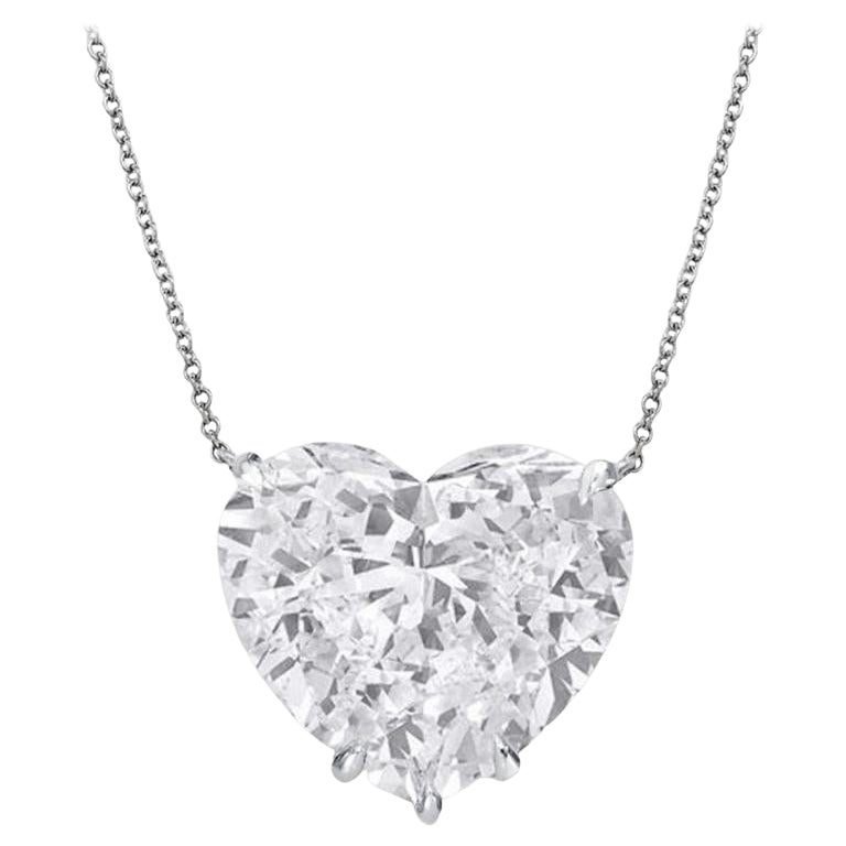 GIA Certified 4.69 Carat Heart Cut Diamond Pendant Necklace