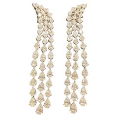 IGI 12.50 Carats Pear Shape Diamonds 18K Gold Earrings