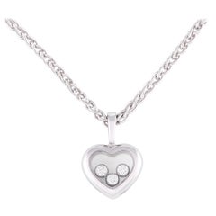 Chopard Happy Diamonds 18K White Gold Diamond Heart Necklace