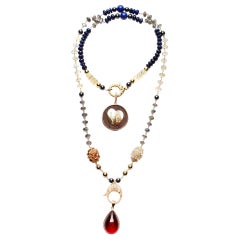 CLARISSA BRONFMAN Lapislazuli Saphir „Carmen“ Rosary & Ebenholz Diamant LOVE & Bernstein