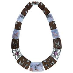 Laura Munder Lavender Jade Amaranth Wood Pink Sapphire and Diamond Necklace 4
