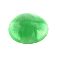 Rare 4.28ct IGI Certified Green Jadeite Jade 'A' Grade Oval Cabochon Loose Gem