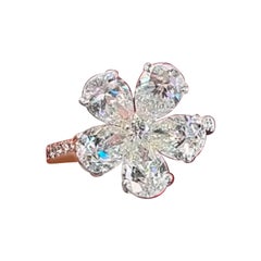GIA Certified 3.00 Carat Diamonds Flowers Ring