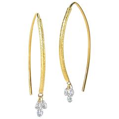 Barbara Heinrich Shimmering Faceted White Diamond Briolette Dangle Earrings 10