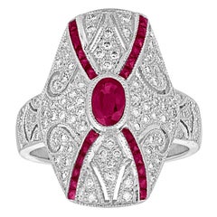 Bague en or avec rubis de 2,10 carats et diamants