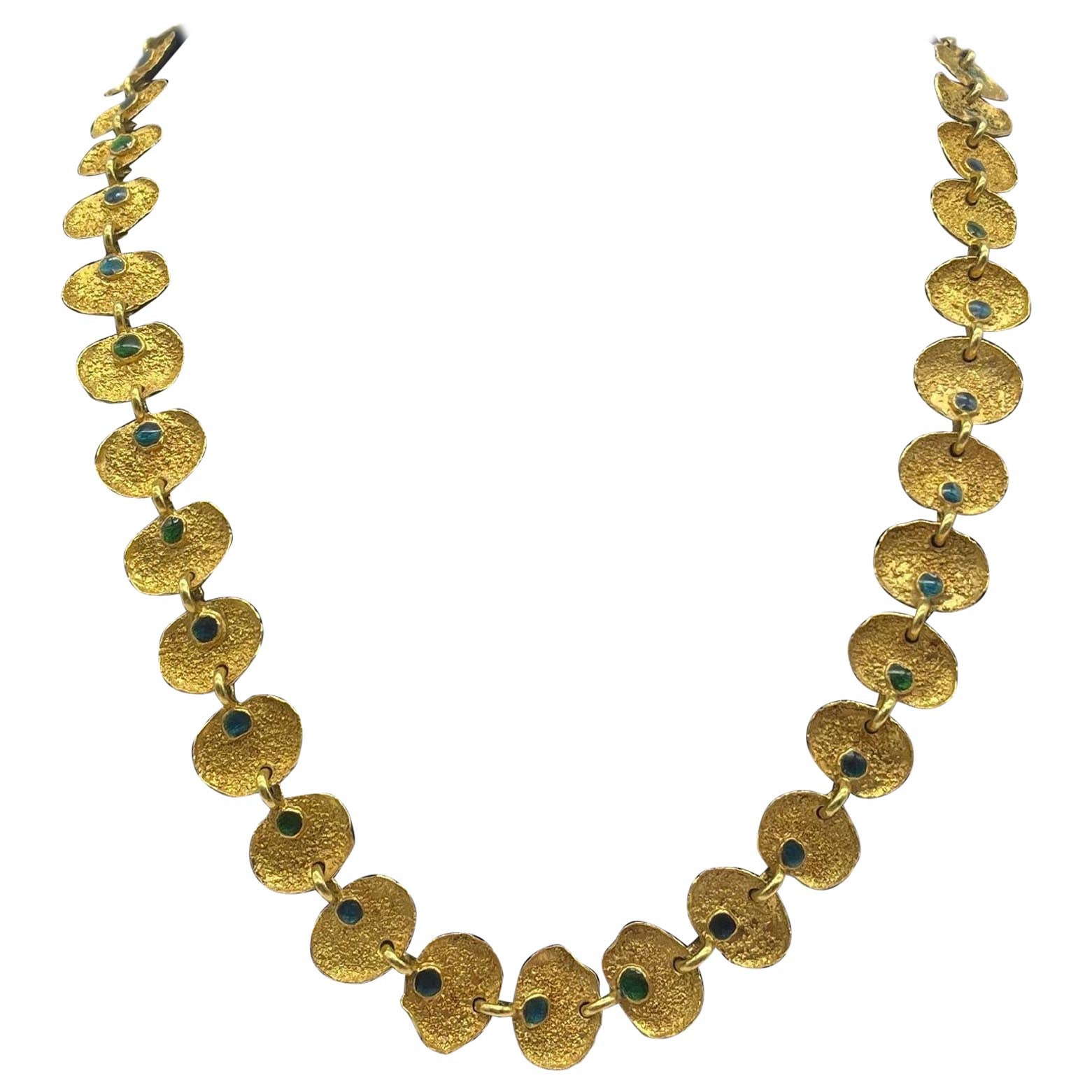 Majestic old German goldsmith master necklace made of 21k gold