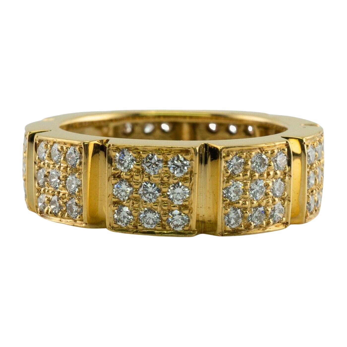 Natural Diamond Ring Eternity Band 18K Gold 1.44 TDW Sizable
