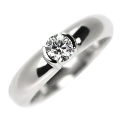 TIFFANY & Co. Platinum Etoile .27ct Solitaire Diamond Engagement Ring 4.75