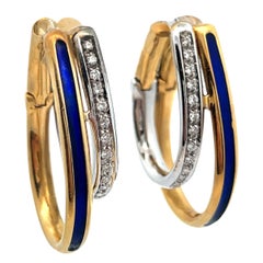 Diamant- und Emaille-Ohrringe