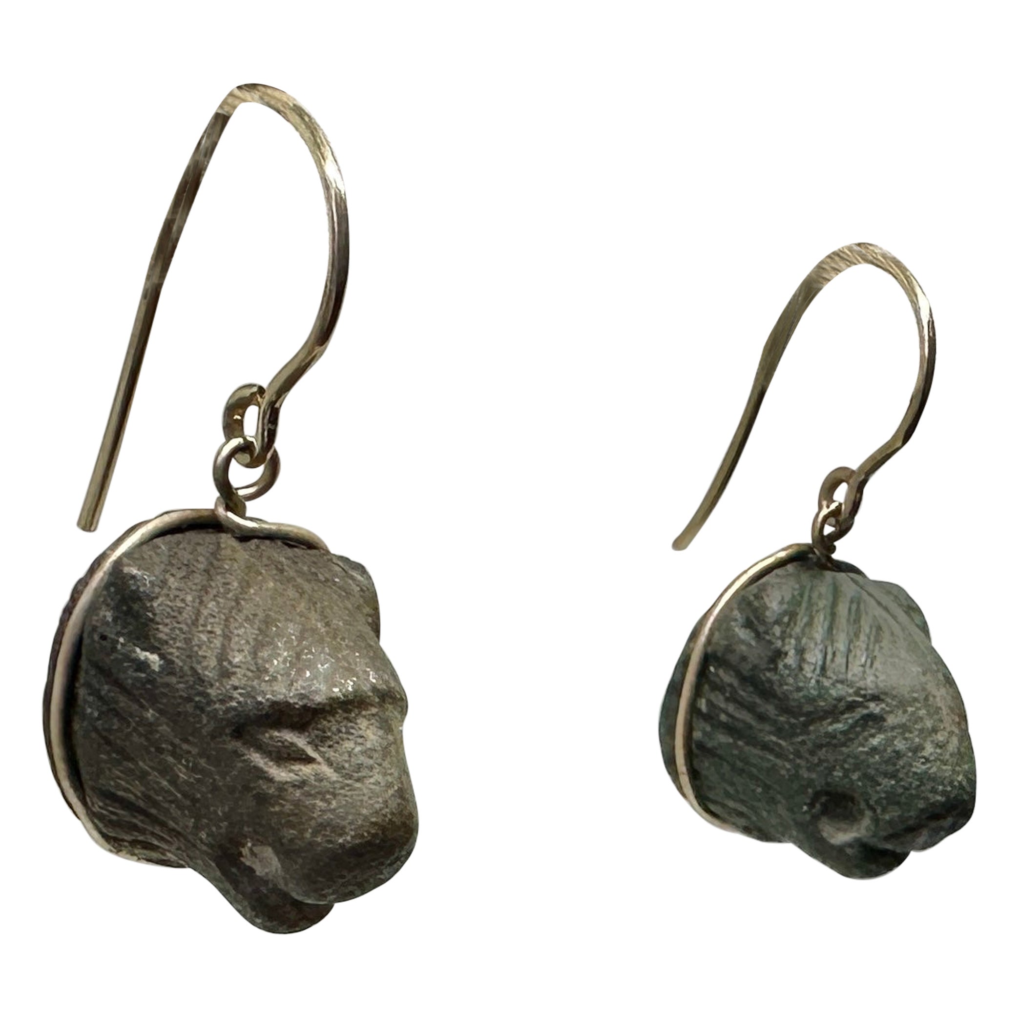 Ancient Roman Bronze Lion Earrings 1st-2nd century AD 14 Karat Gold