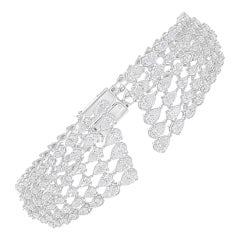 8.25 Carat SI/H Pear Diamond Cuff Bangle Bracelet 14 Karat White Gold Jewelry