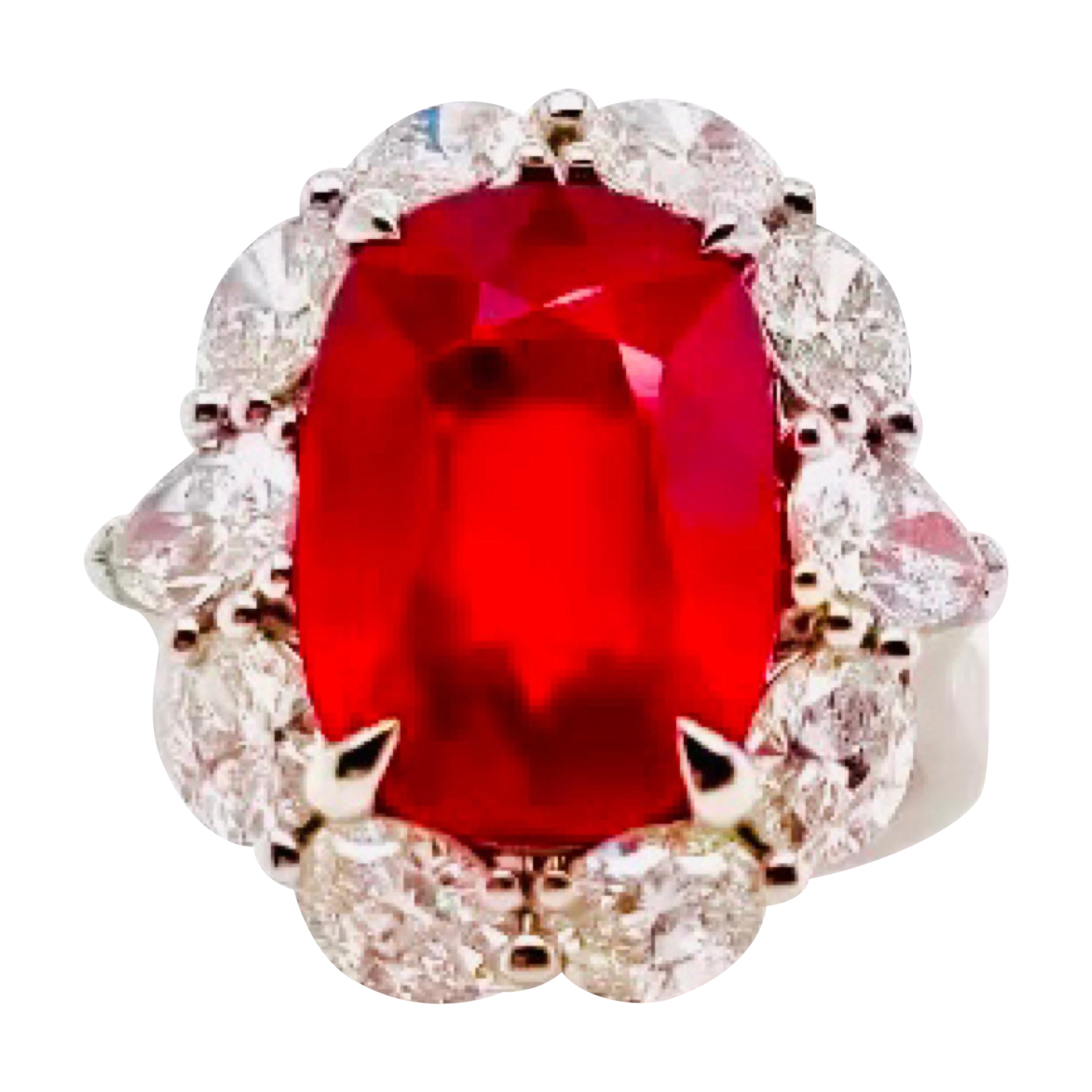 Emilio Jewelry Certified 10.00 Carat No Heat Pigeons Blood Museum Quality Ruby