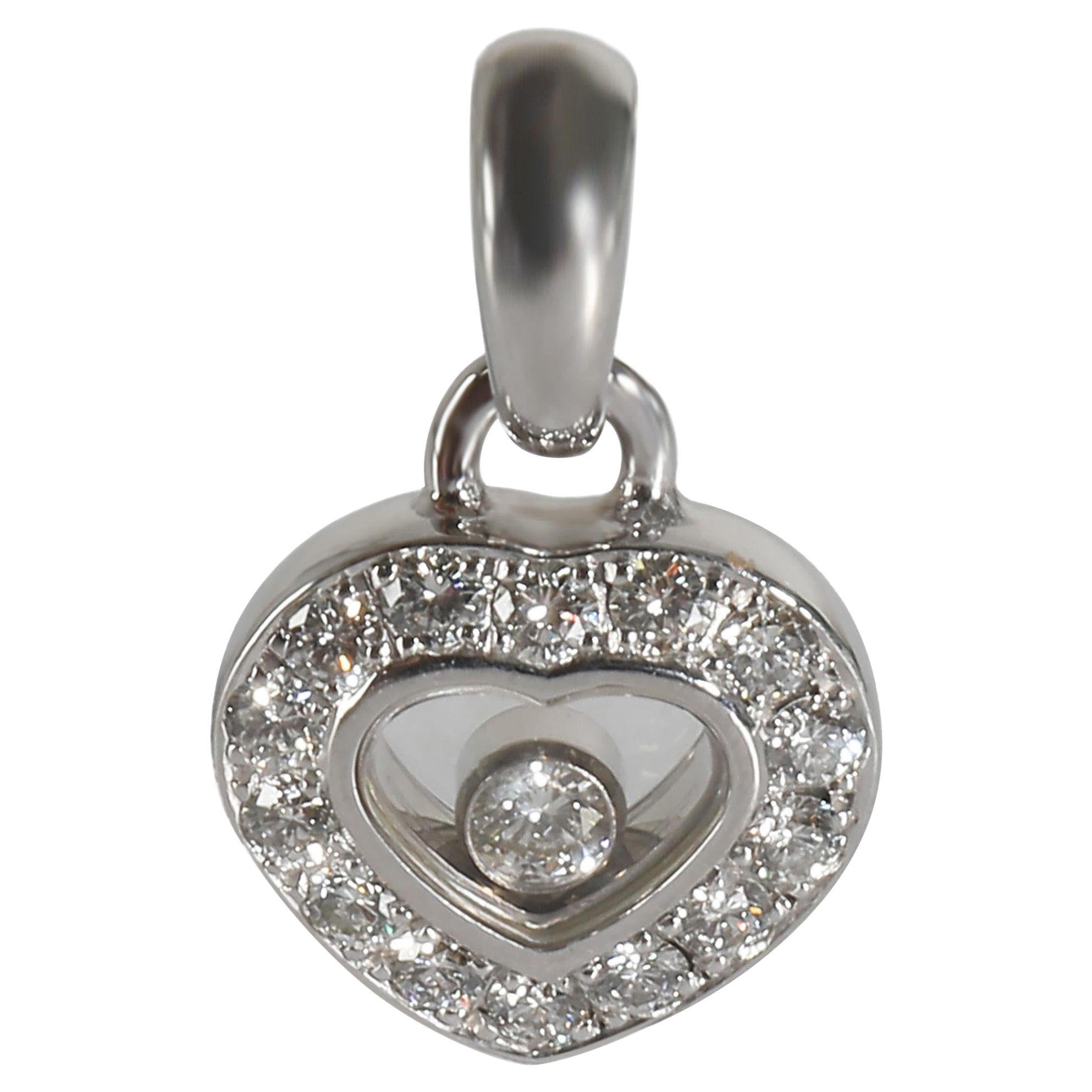 Chopard Happy Diamonds Heart Pendant in 18k White Gold 0.25 CTW