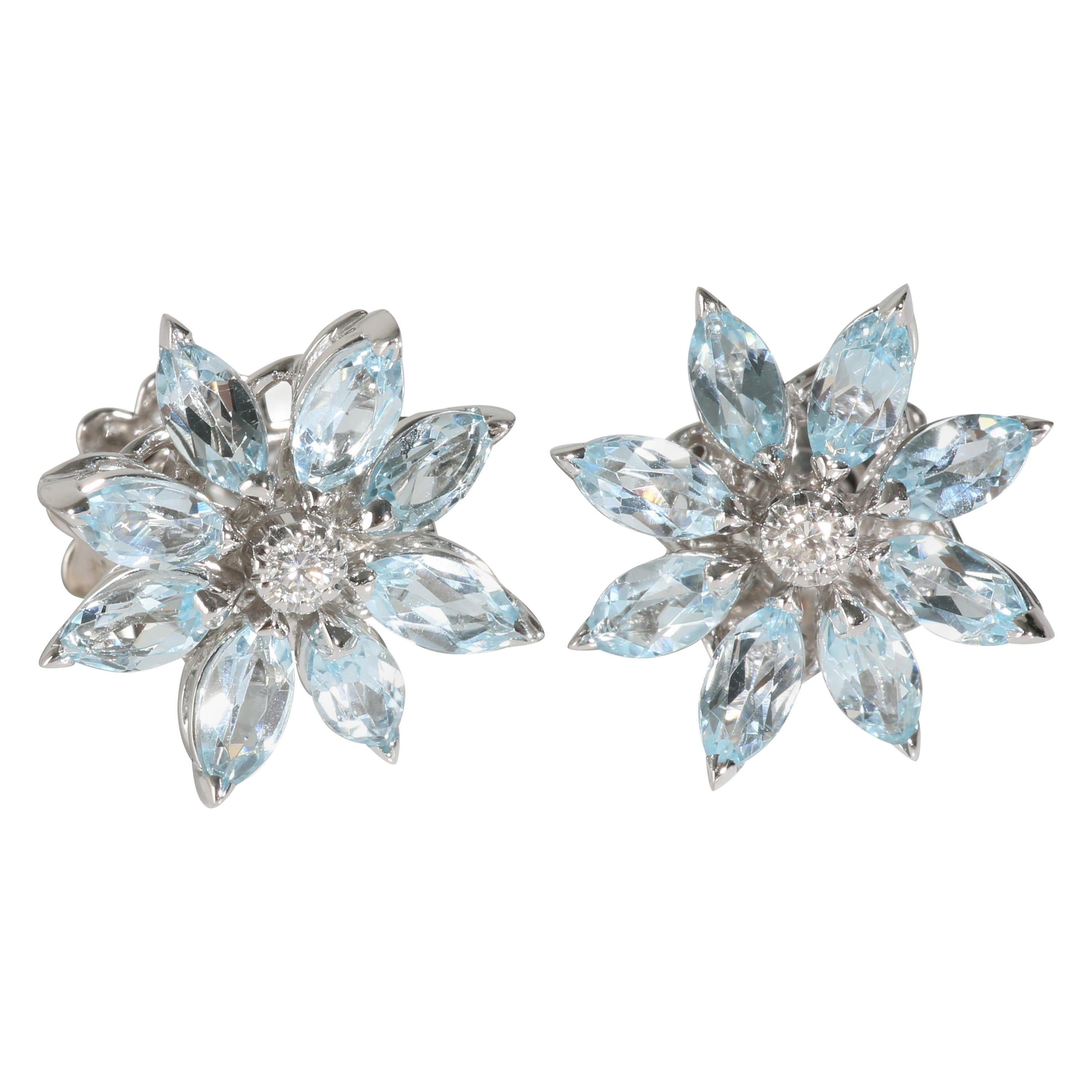 Asprey Topaz Earring in 18k White Gold 0.09 CTW