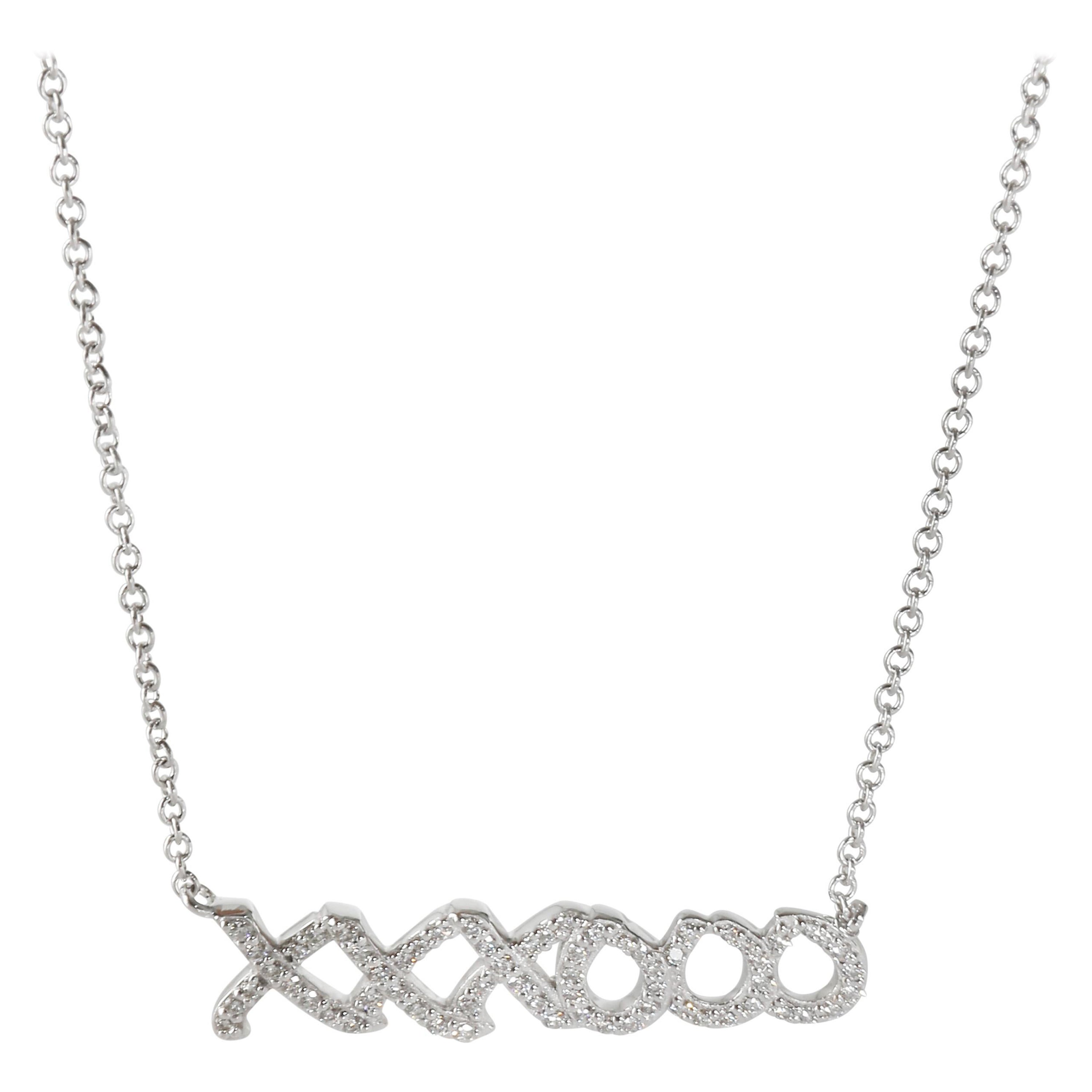 Tiffany & Co. Paloma Picasso Fashion Necklace in 18k White Gold 0.1 CTW