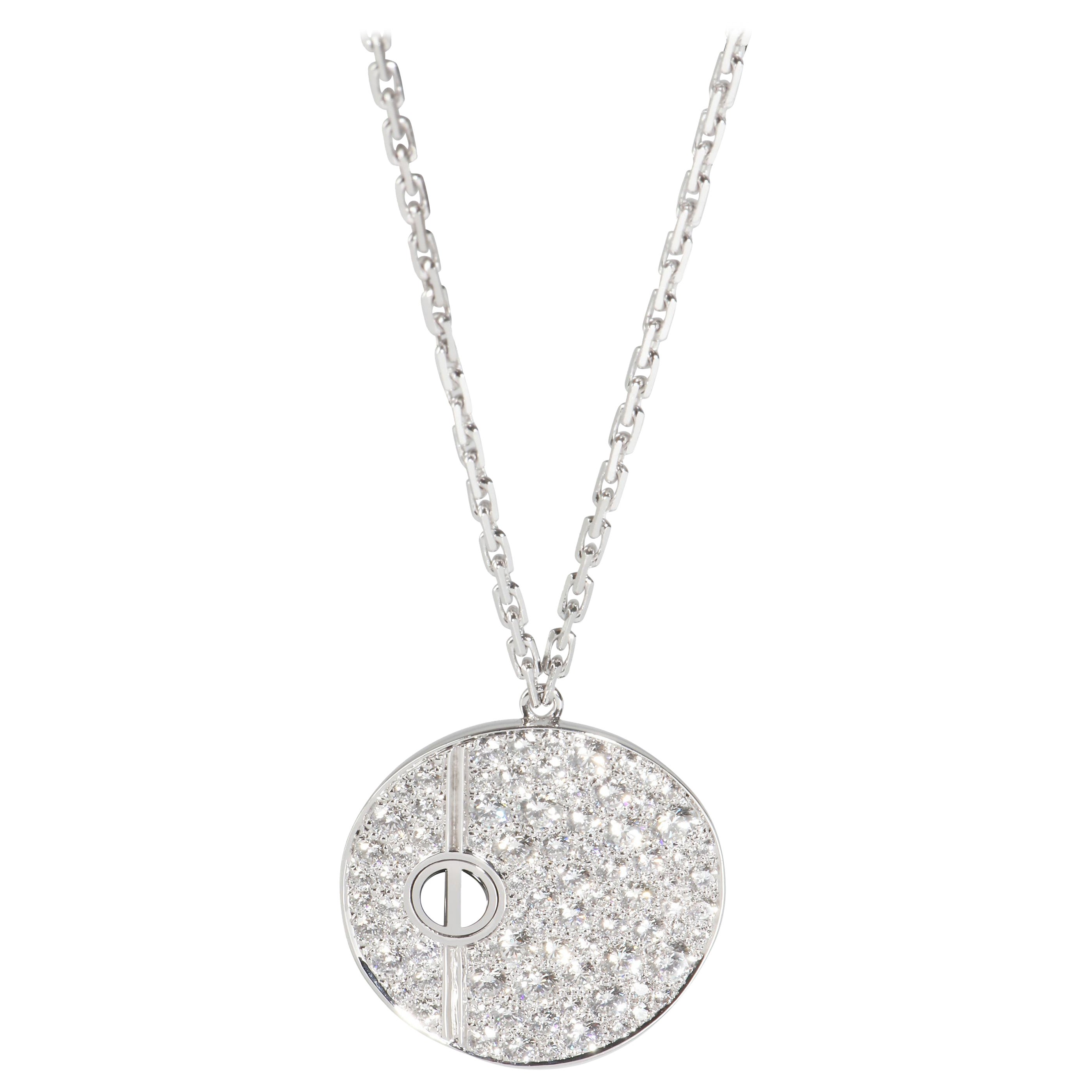 Cartier Love-Anhänger aus Weißgold mit Diamanten und schwarzer Keramik (Weißgold)
