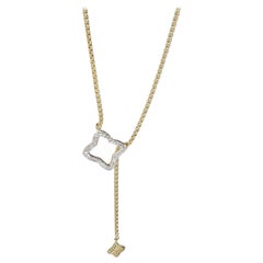 David Yurman Quatrefoil Diamant-Lariat-Halskette aus 18 Karat Gelbgold mit 0,25 Karat Gelbgold