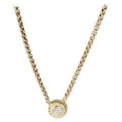 David Yurman Diamond Cookie Necklace in 18k Yellow Gold 0.07 CTW
