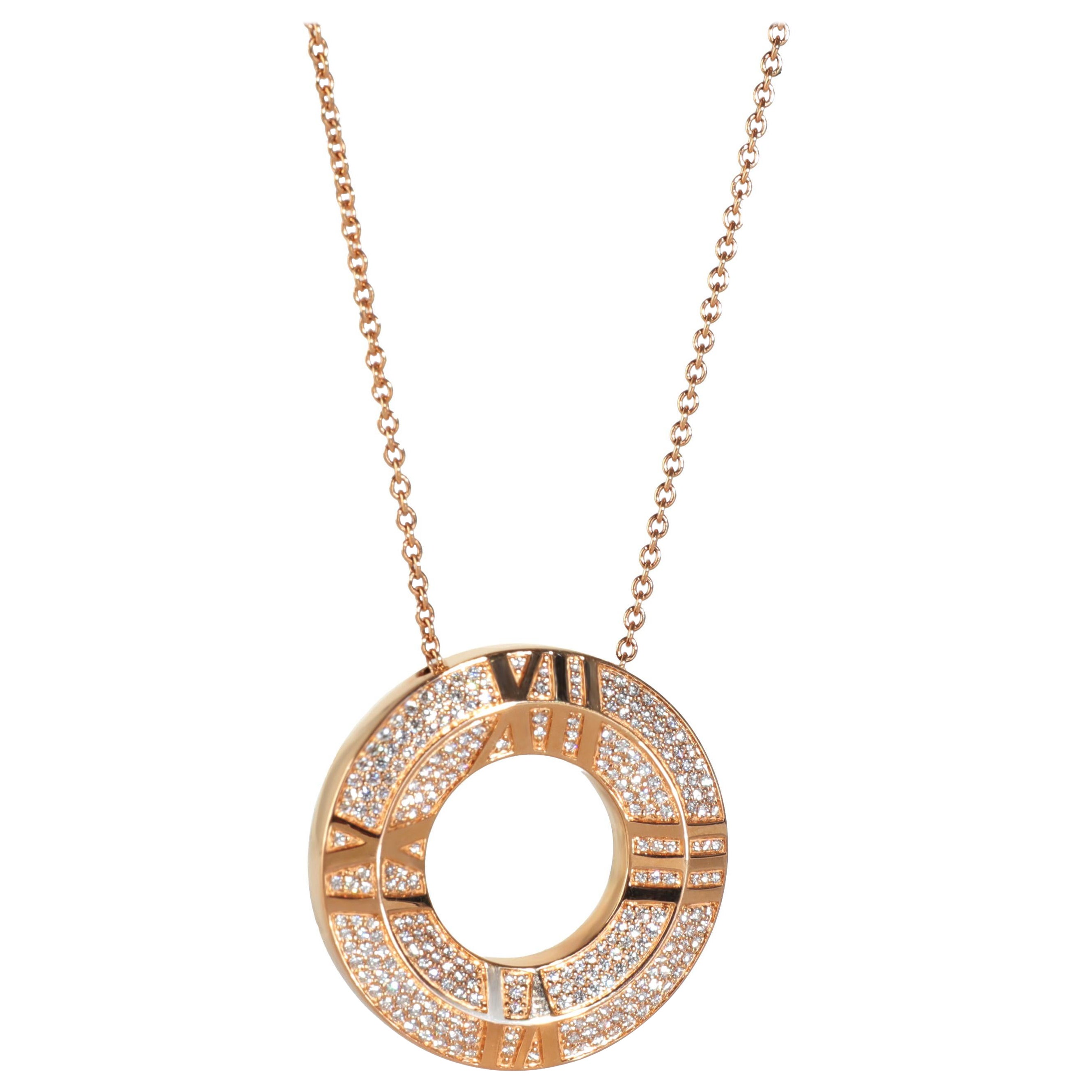 Tiffany & Co. Atlas Diamond Pendant in 18k Rose Gold 0.57 CTW