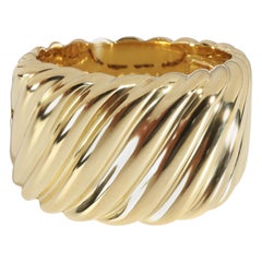 David Yurman Sculpted Cable Contour Ring in 18k Yellow Gold