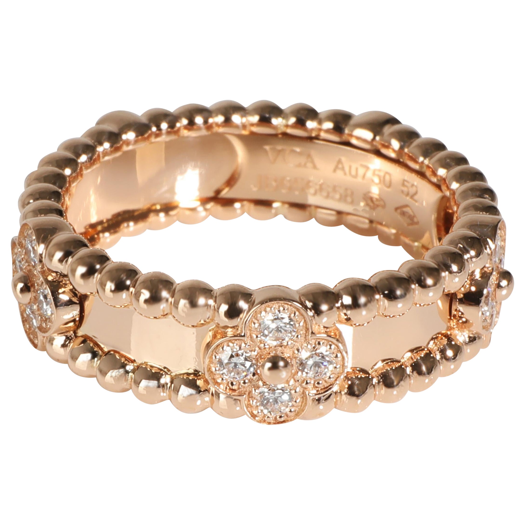 Van Cleef & Arpels Perlee Ring in 18k Rose Gold 0.31 CTW