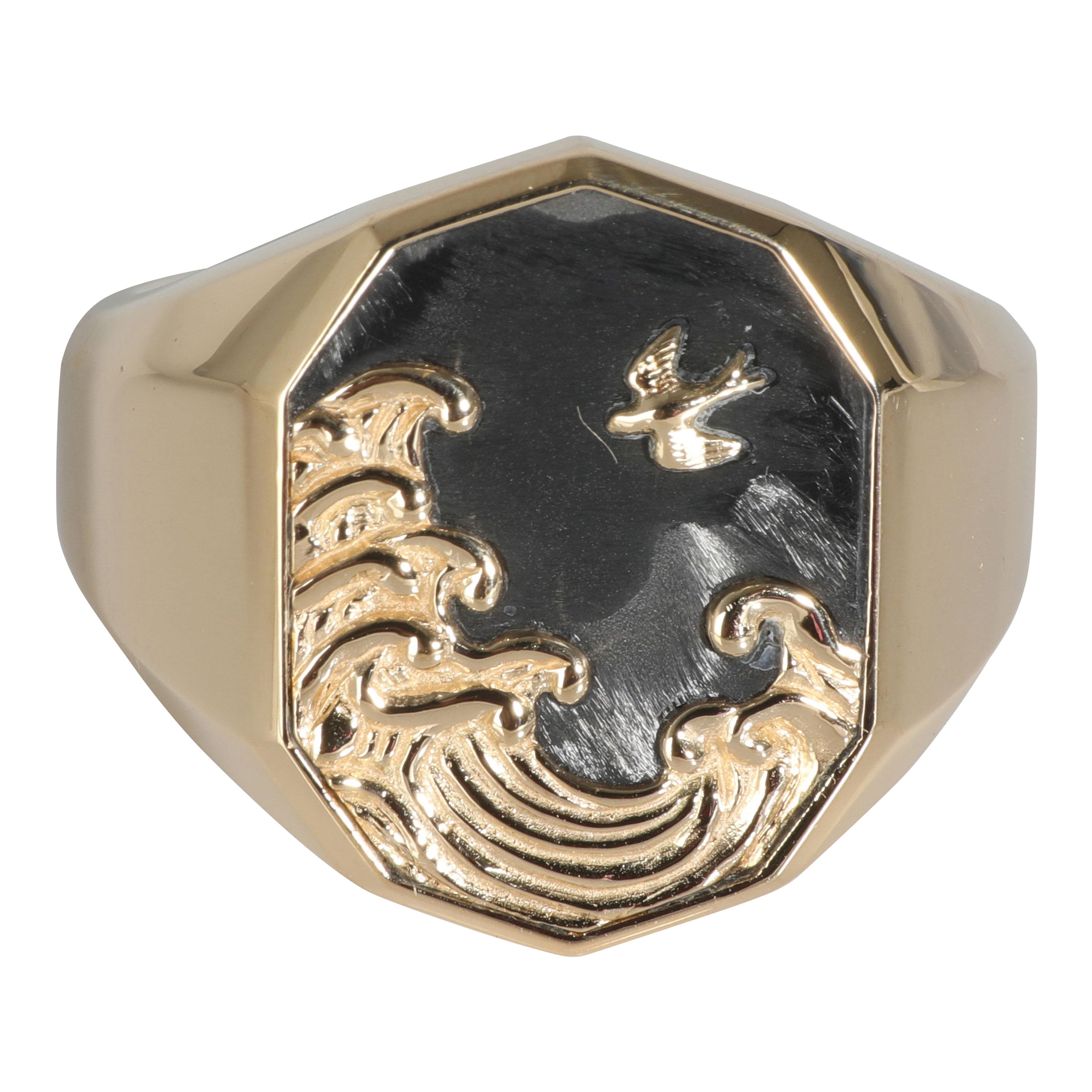 David Yurman Waves Collection Ring in 18k Yellow Gold For Sale