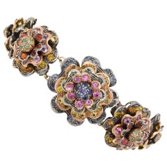 KT 39, 00 Sapphire multicolor, rose gold and silver  Bracelet