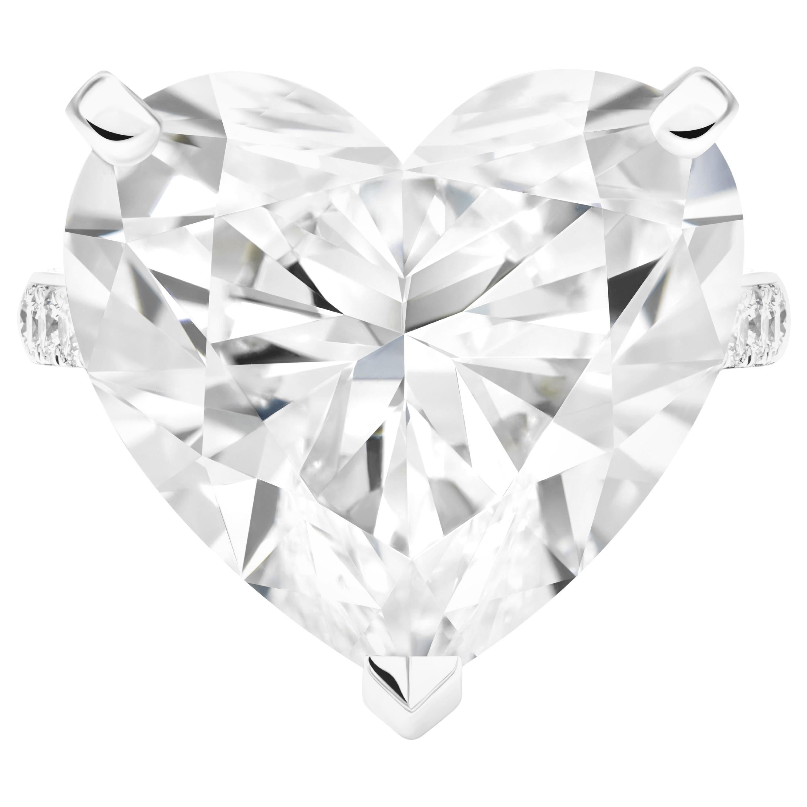 EXCEPTIONAL GIA Certified 7 Carat Heart Cut Diamond Platinum Ring For Sale