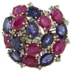 Luise Sapphire Ruby Diamond Ring 8