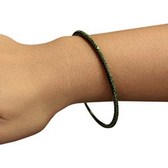 Tsavorite garnet 925 steeling silver Handmade Bangle