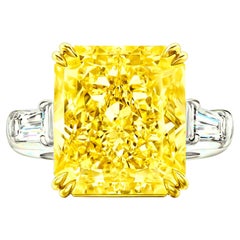 GIA Certified 6.8 Carat Internally Flawless Fancy Yellow Diamond Ring