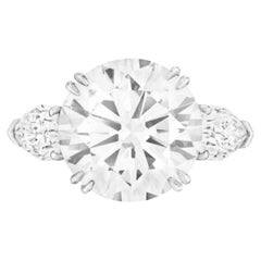 Bague solitaire en platine certifiée GIA avec diamant rond de 4 carats